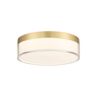 Savoy House Clarion 7in 1-Light LED Flush Mount | Modern Brass Metal and Acrylic | Indoor & Outdoor Wet Location | 1200 Lumens Dimmable | Model 6-4444-7-BR