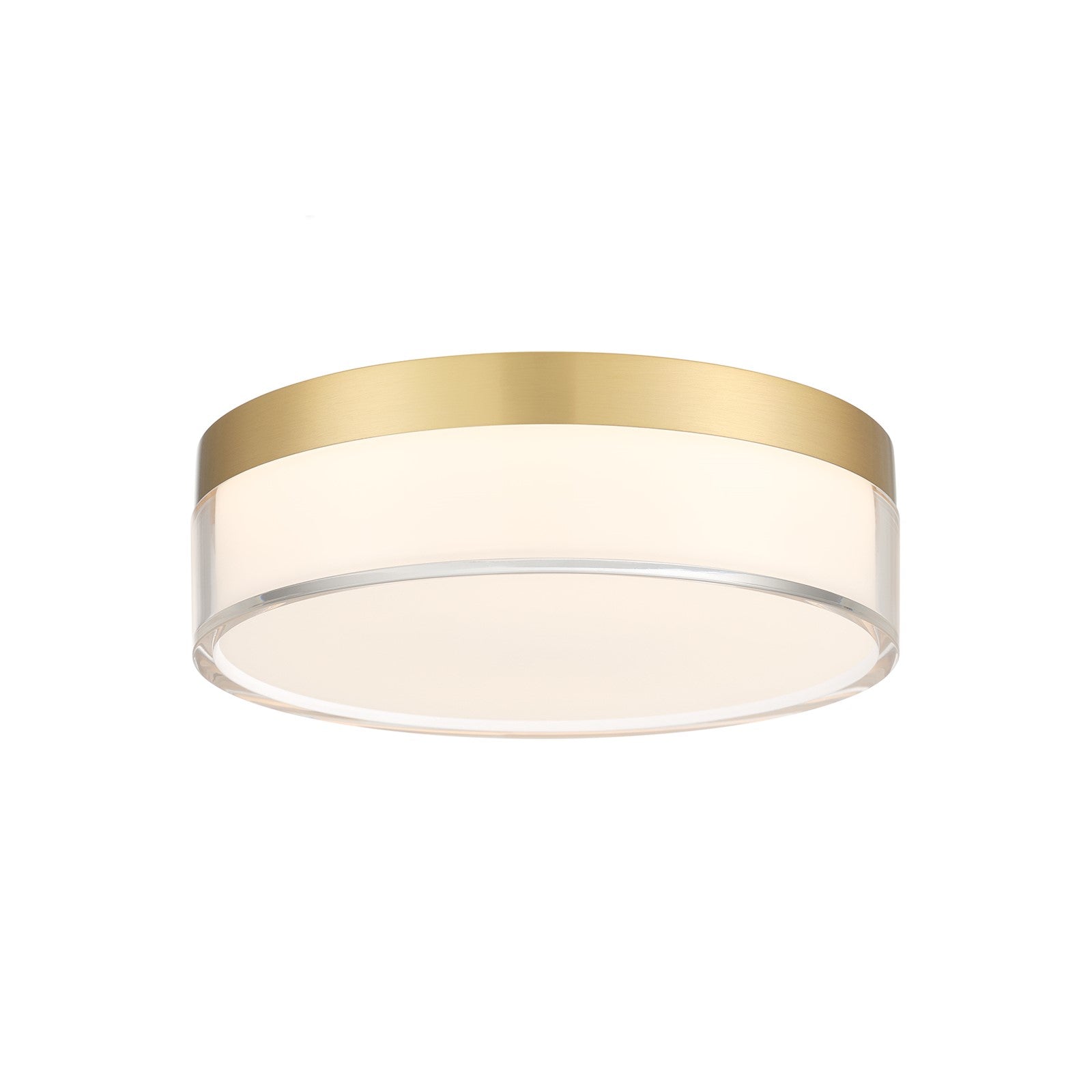 Savoy House Clarion 7in 1-Light LED Flush Mount | Modern Brass Metal and Acrylic | Indoor & Outdoor Wet Location | 1200 Lumens Dimmable | Model 6-4444-7-BR