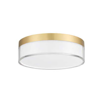 Savoy House Clarion 7in 1-Light LED Flush Mount | Modern Brass Metal and Acrylic | Indoor & Outdoor Wet Location | 1200 Lumens Dimmable | Model 6-4444-7-BR