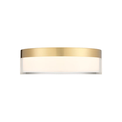 Savoy House Clarion 7in 1-Light LED Flush Mount | Modern Brass Metal and Acrylic | Indoor & Outdoor Wet Location | 1200 Lumens Dimmable | Model 6-4444-7-BR