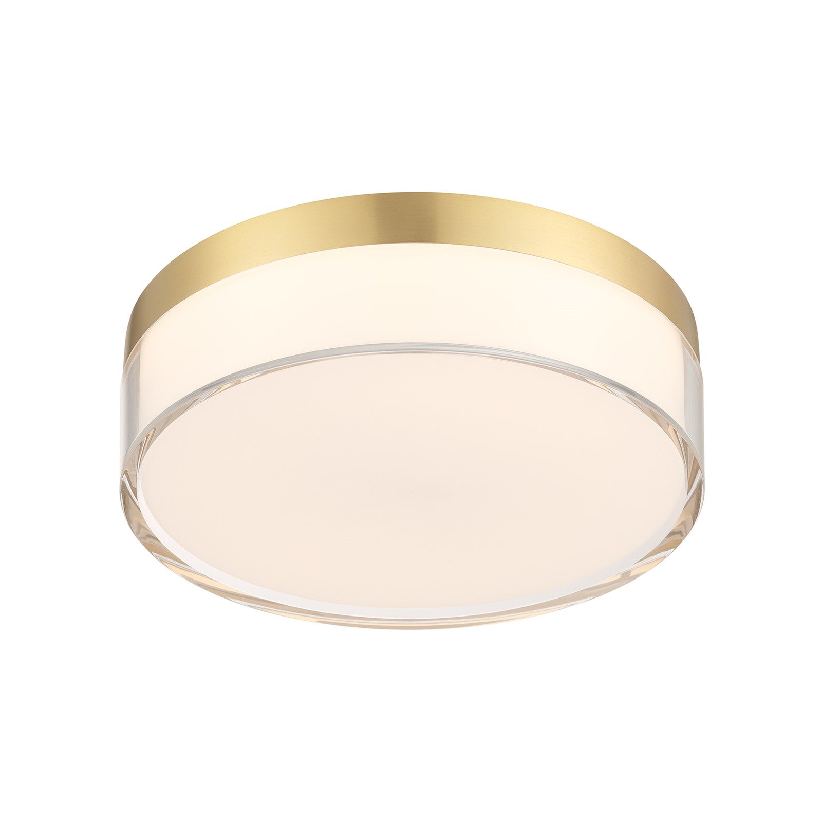 Savoy House Clarion 7in 1-Light LED Flush Mount | Modern Brass Metal and Acrylic | Indoor & Outdoor Wet Location | 1200 Lumens Dimmable | Model 6-4444-7-BR