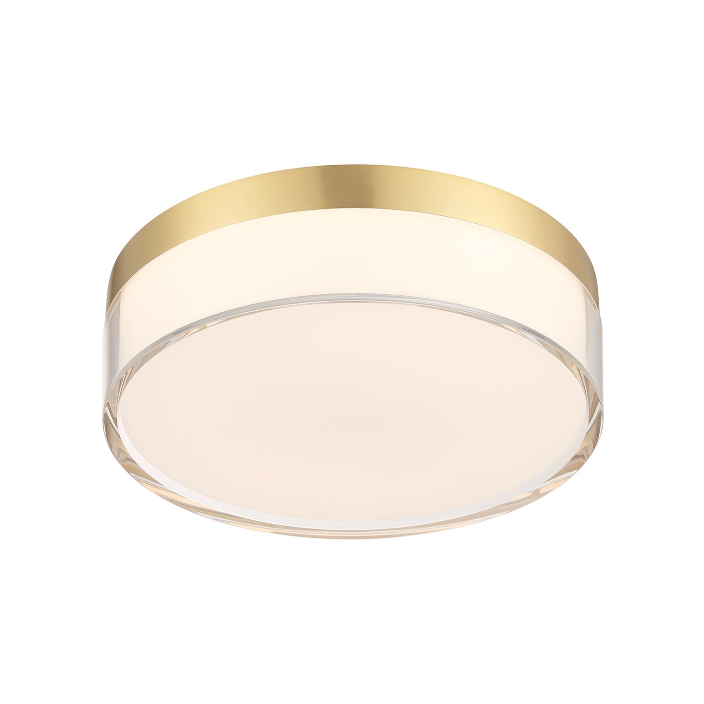 Savoy House Clarion 7in 1-Light LED Flush Mount | Modern Brass Metal and Acrylic | Indoor & Outdoor Wet Location | 1200 Lumens Dimmable | Model 6-4444-7-BR