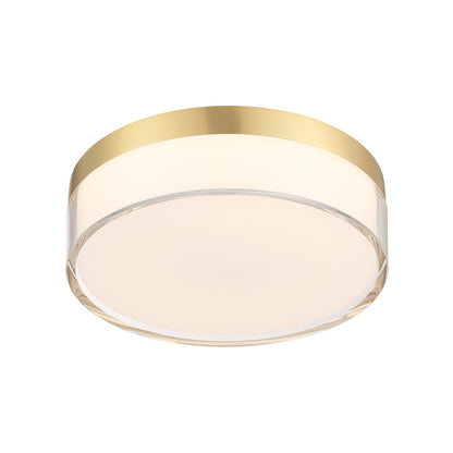 Savoy House Clarion 7in 1-Light LED Flush Mount | Modern Brass Metal and Acrylic | Indoor & Outdoor Wet Location | 1200 Lumens Dimmable | Model 6-4444-7-BR