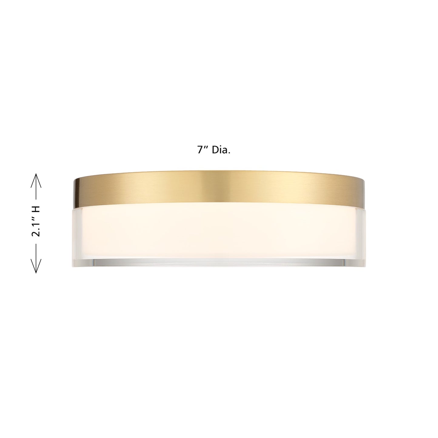 Savoy House Clarion 7in 1-Light LED Flush Mount | Modern Brass Metal and Acrylic | Indoor & Outdoor Wet Location | 1200 Lumens Dimmable | Model 6-4444-7-BR