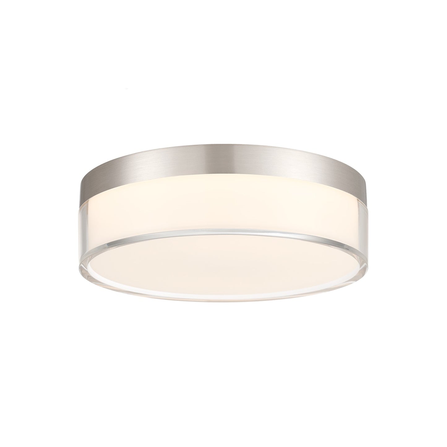 Savoy House Clarion 7in 1-Light LED Flush Mount | Modern Satin Nickel Metal and Acrylic | Indoor & Outdoor Wet Location | 1200 Lumens | Model 6-4444-7-SN