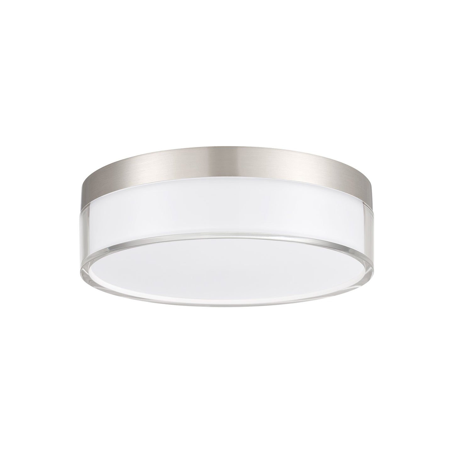 Savoy House Clarion 7in 1-Light LED Flush Mount | Modern Satin Nickel Metal and Acrylic | Indoor & Outdoor Wet Location | 1200 Lumens | Model 6-4444-7-SN