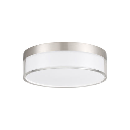Savoy House Clarion 7in 1-Light LED Flush Mount | Modern Satin Nickel Metal and Acrylic | Indoor & Outdoor Wet Location | 1200 Lumens | Model 6-4444-7-SN