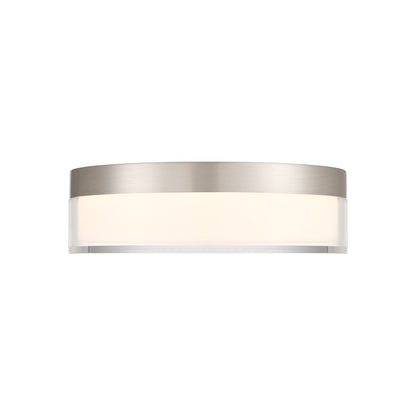 Savoy House Clarion 7in 1-Light LED Flush Mount | Modern Satin Nickel Metal and Acrylic | Indoor & Outdoor Wet Location | 1200 Lumens | Model 6-4444-7-SN