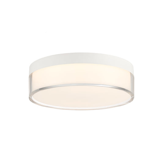 Savoy House Clarion 7in 1-Light LED Flush Mount | Modern White Metal and Acrylic | Indoor & Outdoor Wet Location | 1200 Lumens Dimmable | Model 6-4444-7-WH