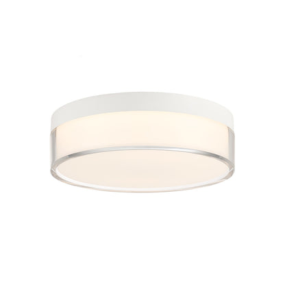 Savoy House Clarion 7in 1-Light LED Flush Mount | Modern White Metal and Acrylic | Indoor & Outdoor Wet Location | 1200 Lumens Dimmable | Model 6-4444-7-WH