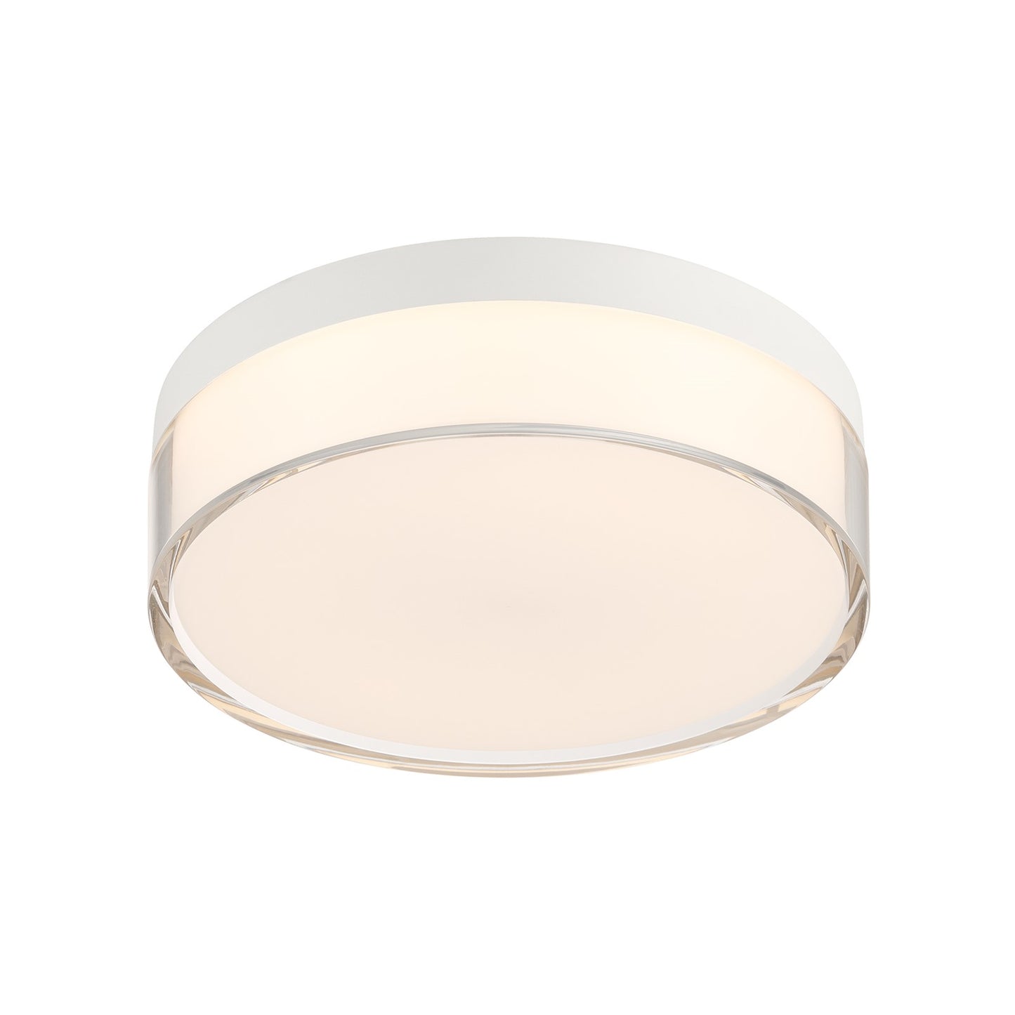 Savoy House Clarion 7in 1-Light LED Flush Mount | Modern White Metal and Acrylic | Indoor & Outdoor Wet Location | 1200 Lumens Dimmable | Model 6-4444-7-WH
