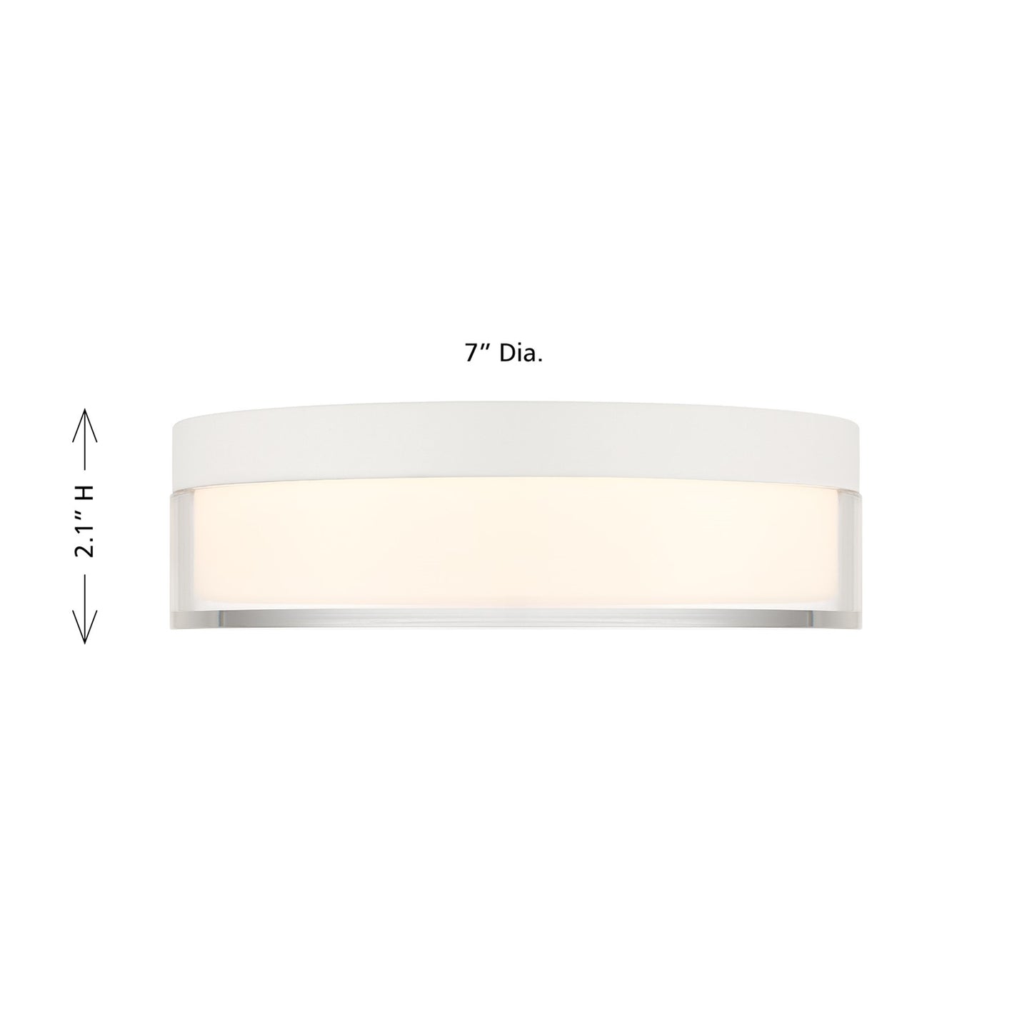Savoy House Clarion 7in 1-Light LED Flush Mount | Modern White Metal and Acrylic | Indoor & Outdoor Wet Location | 1200 Lumens Dimmable | Model 6-4444-7-WH