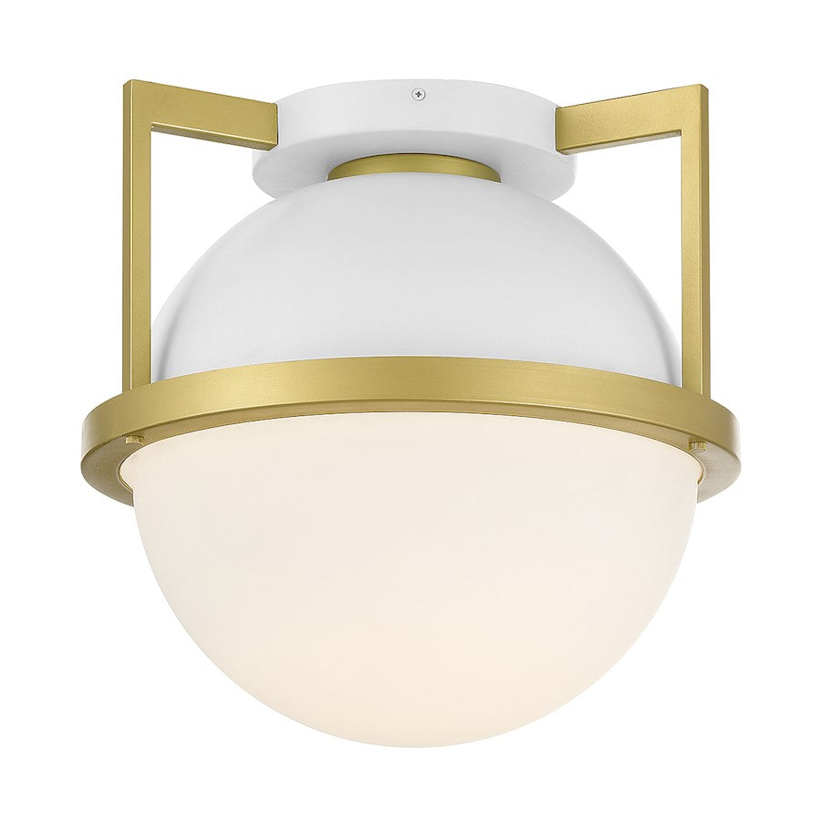 Savoy House Carlysle 1Lt Ceiling Light, White/Brass