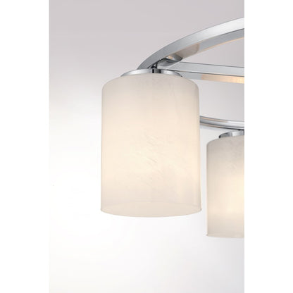 Savoy House Herron 4 Light Semi-Flush, Chrome/White Strie