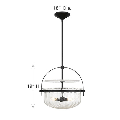 Savoy House Denmar 4Lt Convertible Semi-Flush/Pendant, Black