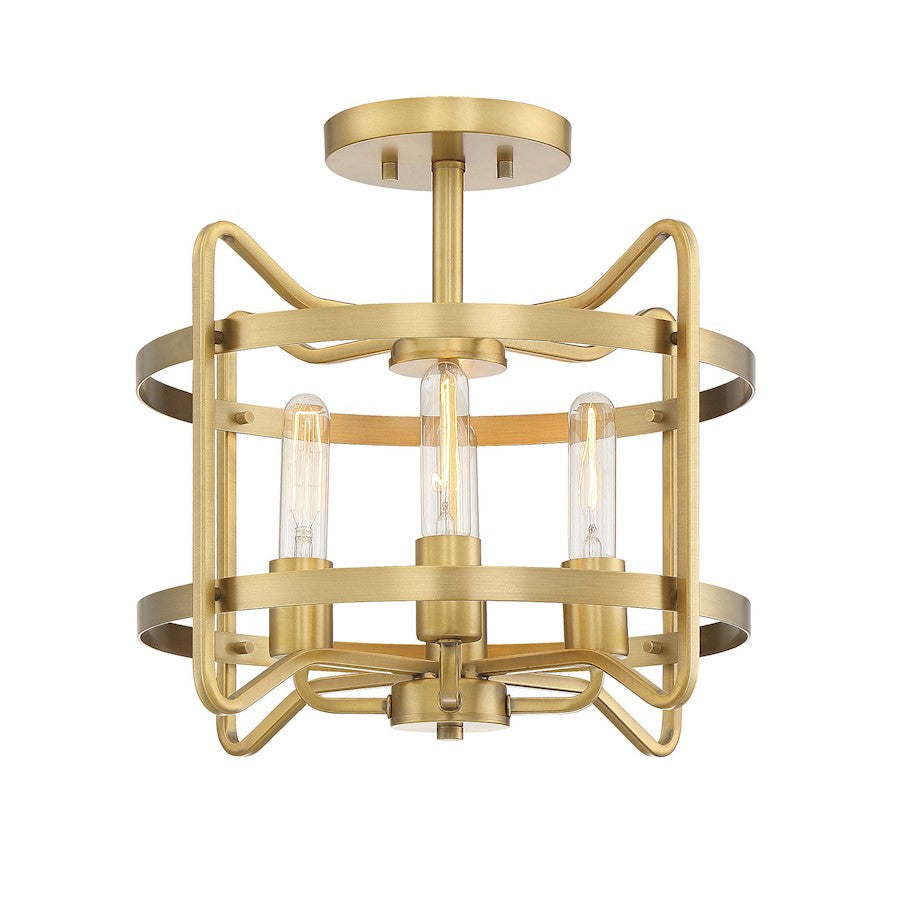 Savoy House Kent 4-Light Ceiling Light, Warm Brass