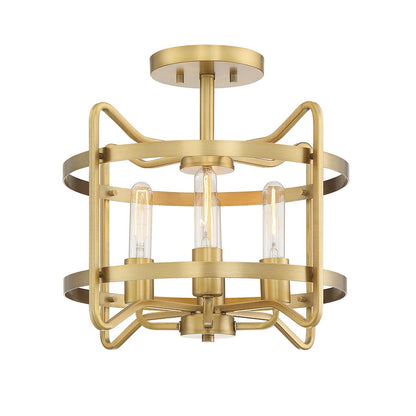 Savoy House Kent 4-Light Ceiling Light, Warm Brass
