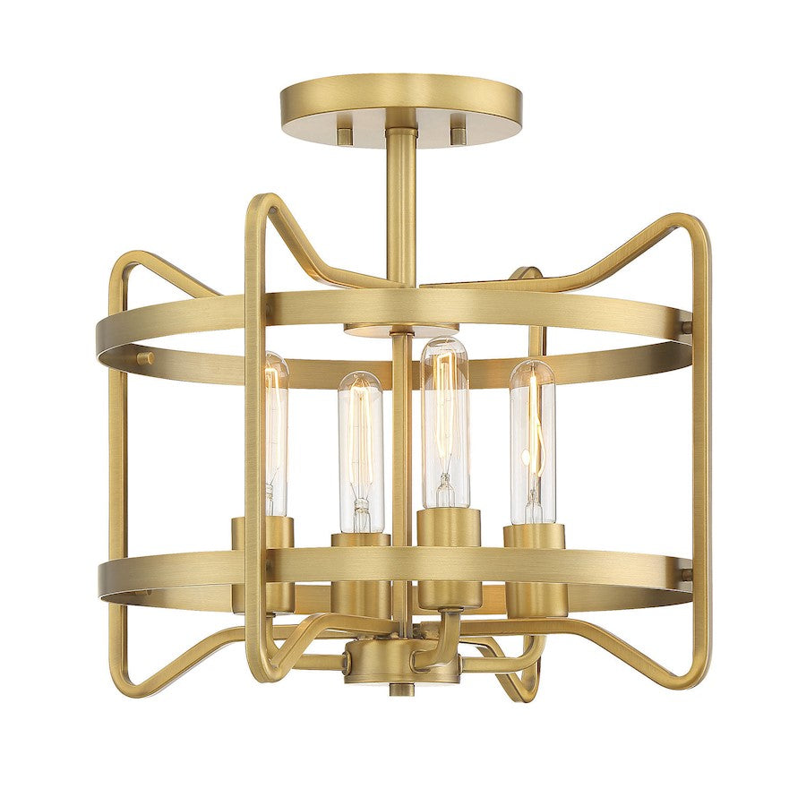 Savoy House Kent 4-Light Ceiling Light, Warm Brass