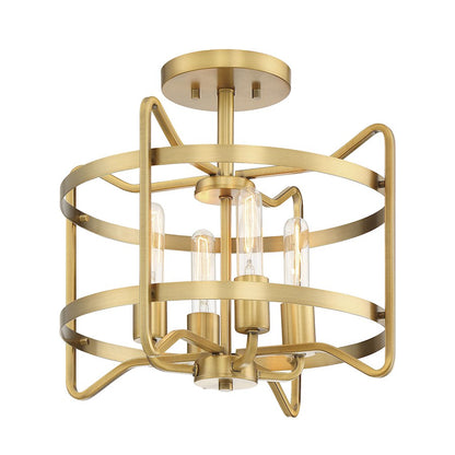 Savoy House Kent 4-Light Ceiling Light, Warm Brass