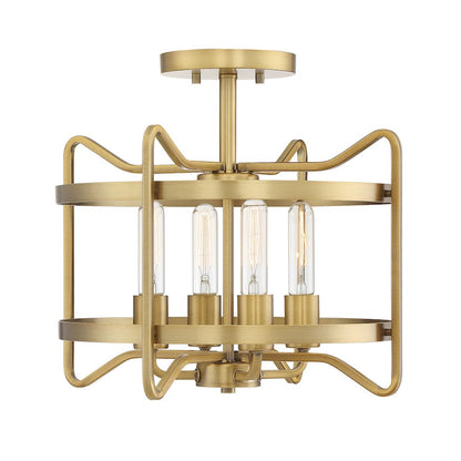 Savoy House Kent 4-Light Ceiling Light, Warm Brass