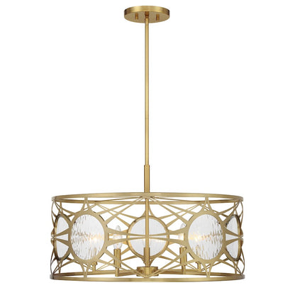 Savoy House Balfour 5Lt Convert Semi-Flush/Pendant, Brass/Water - 6-5065-5-322