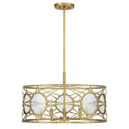 Savoy House Balfour 5Lt Convert Semi-Flush/Pendant, Brass/Water