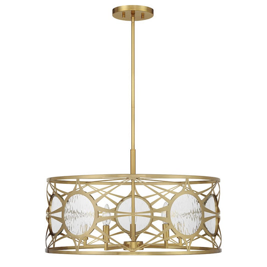 Savoy House Balfour 5Lt Convert Semi-Flush/Pendant, Brass/Water