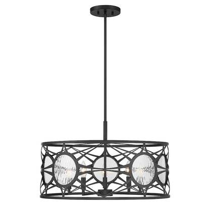 Savoy House Balfour 5Lt Convert Semi-Flush/Pendant, Black/Water - 6-5065-5-89
