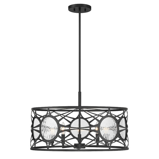 Savoy House Balfour 5Lt Convert Semi-Flush/Pendant, Black/Water - 6-5065-5-89