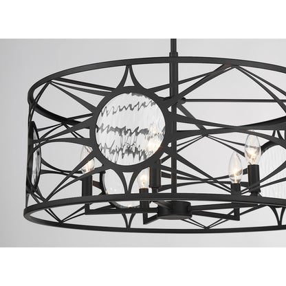 Savoy House Balfour 5Lt Convert Semi-Flush/Pendant, Black/Water