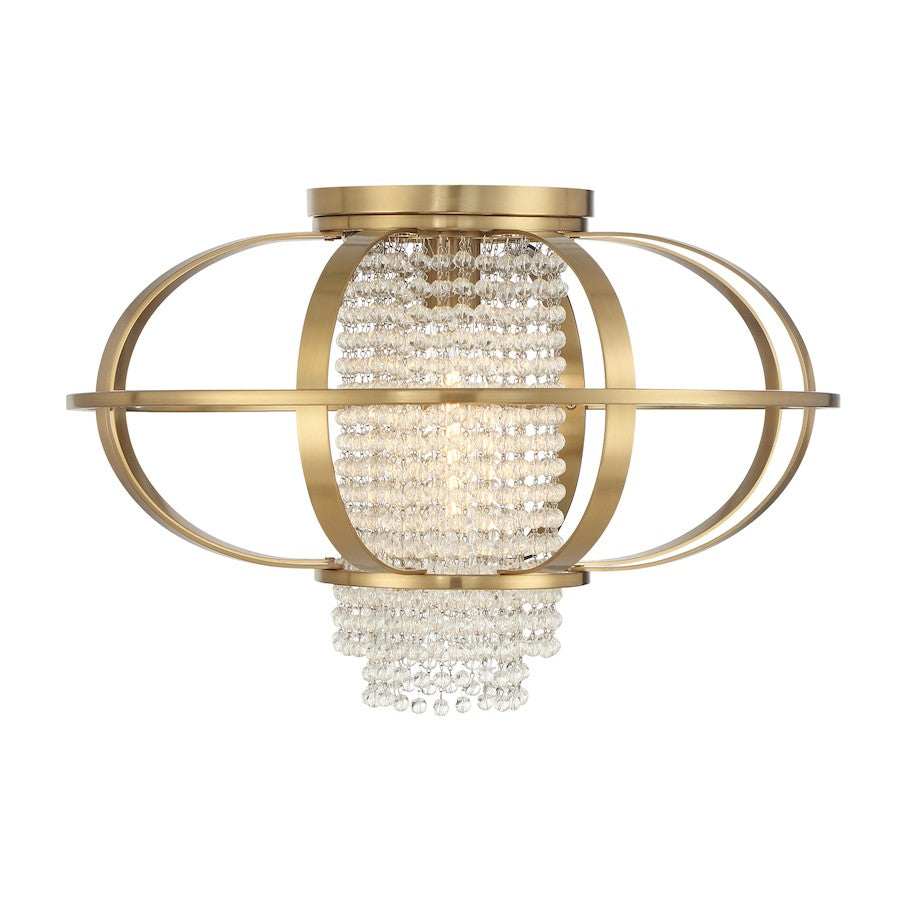 Savoy House Idlewild 1 Light Flush Mount, Warm Brass