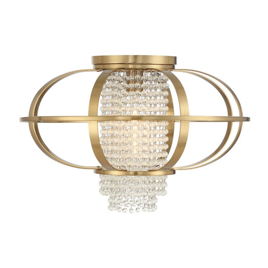 Savoy House Idlewild 1 Light Flush Mount, Warm Brass