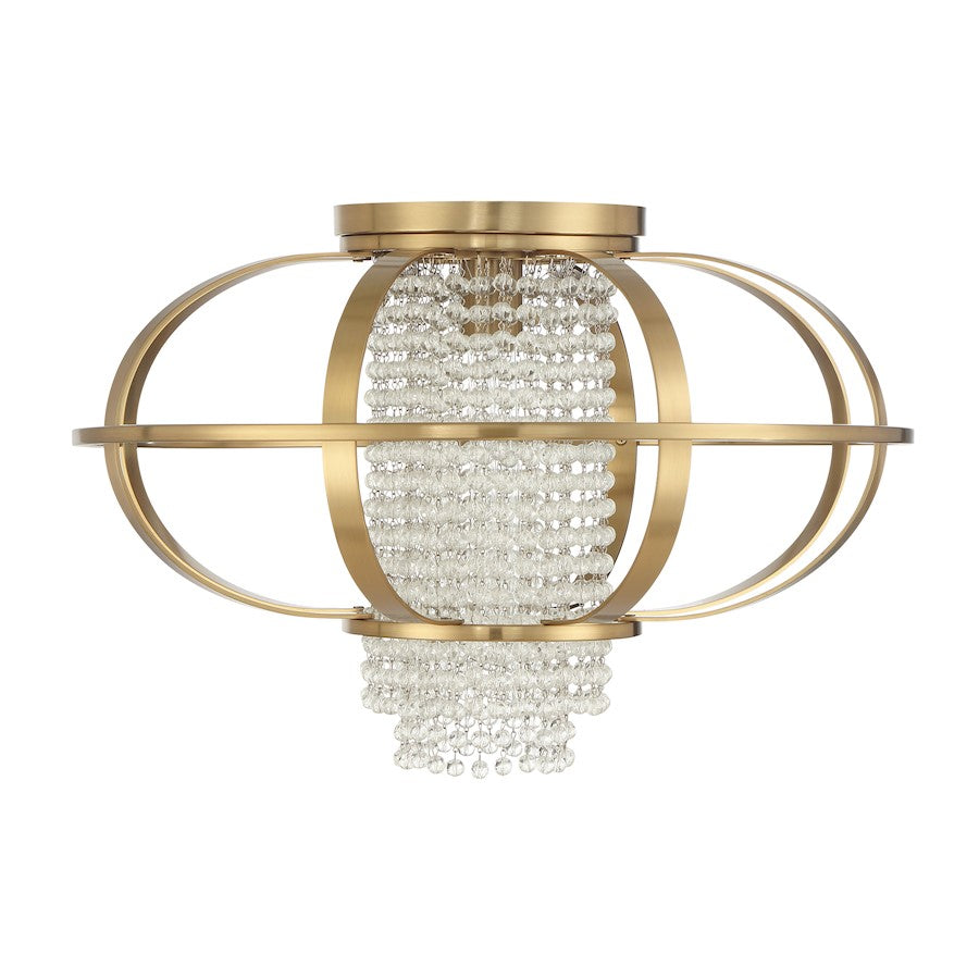 Savoy House Idlewild 1 Light Flush Mount, Warm Brass
