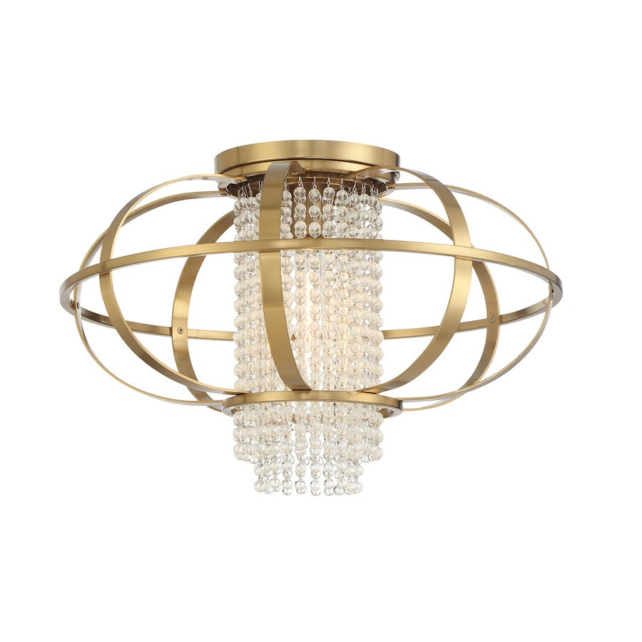 Savoy House Idlewild 1-Light Ceiling Light, Warm Brass