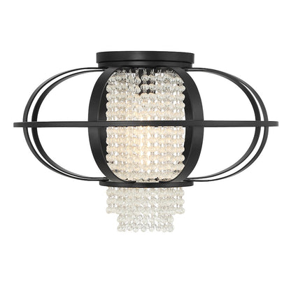 Savoy House Idlewild 1 Light Flush Mount, Matte Black