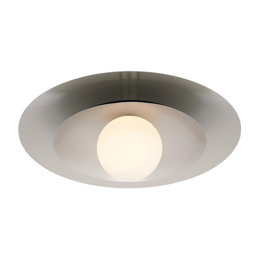 Savoy House Sherrer 1 Light Semi-Flush, Chrome/White Opal