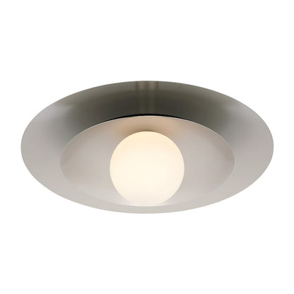 Savoy House Sherrer 1 Light Semi-Flush, Chrome/White Opal