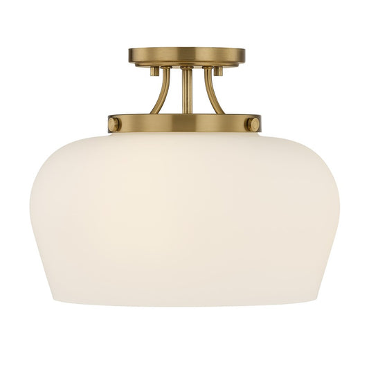 Savoy House Essentials Octave 3 Lt Semi-Flush, Satin Nickel/Opal