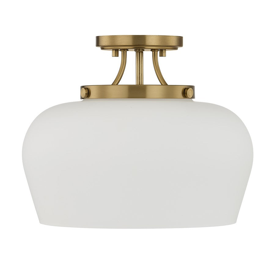 Savoy House Essentials Octave 3 Lt Semi-Flush, Satin Nickel/Opal