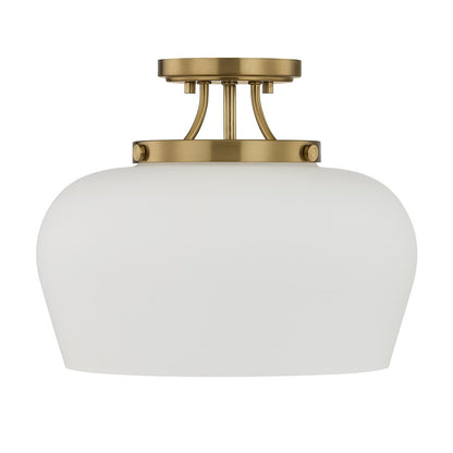 Savoy House Essentials Octave 3 Lt Semi-Flush, Satin Nickel/Opal