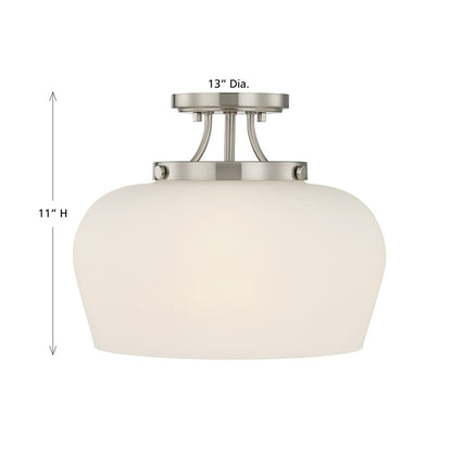 Savoy House Essentials Octave 3Lt Semi-Flush, Satin, Satin Nickel