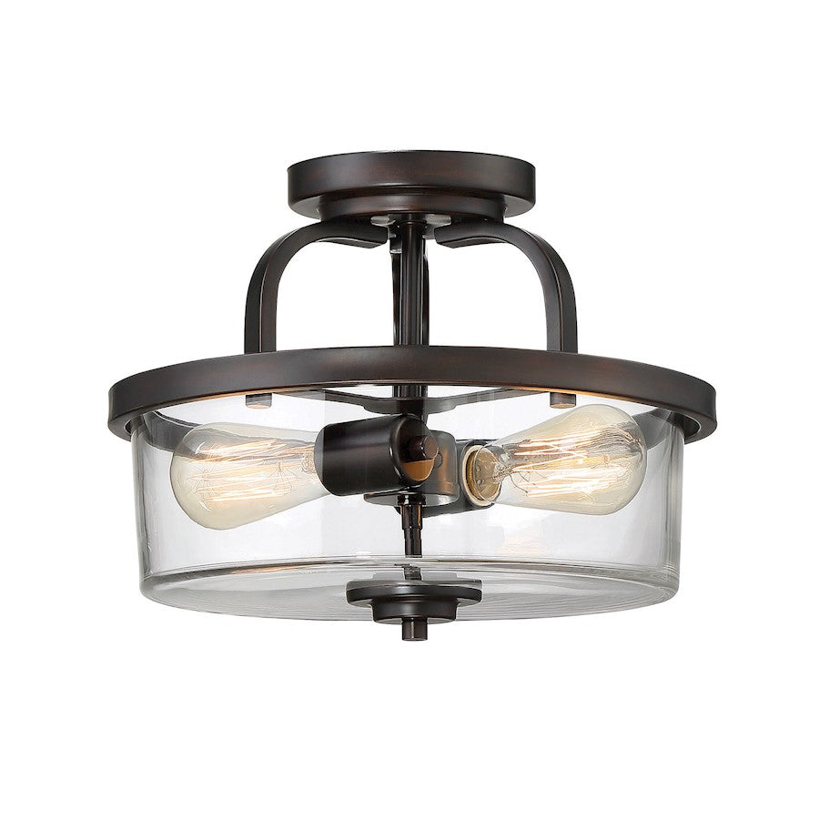 Savoy House Tulsa 2 Light Semi Flush, English Bronze