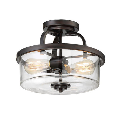 Savoy House Tulsa 2 Light Semi Flush, English Bronze