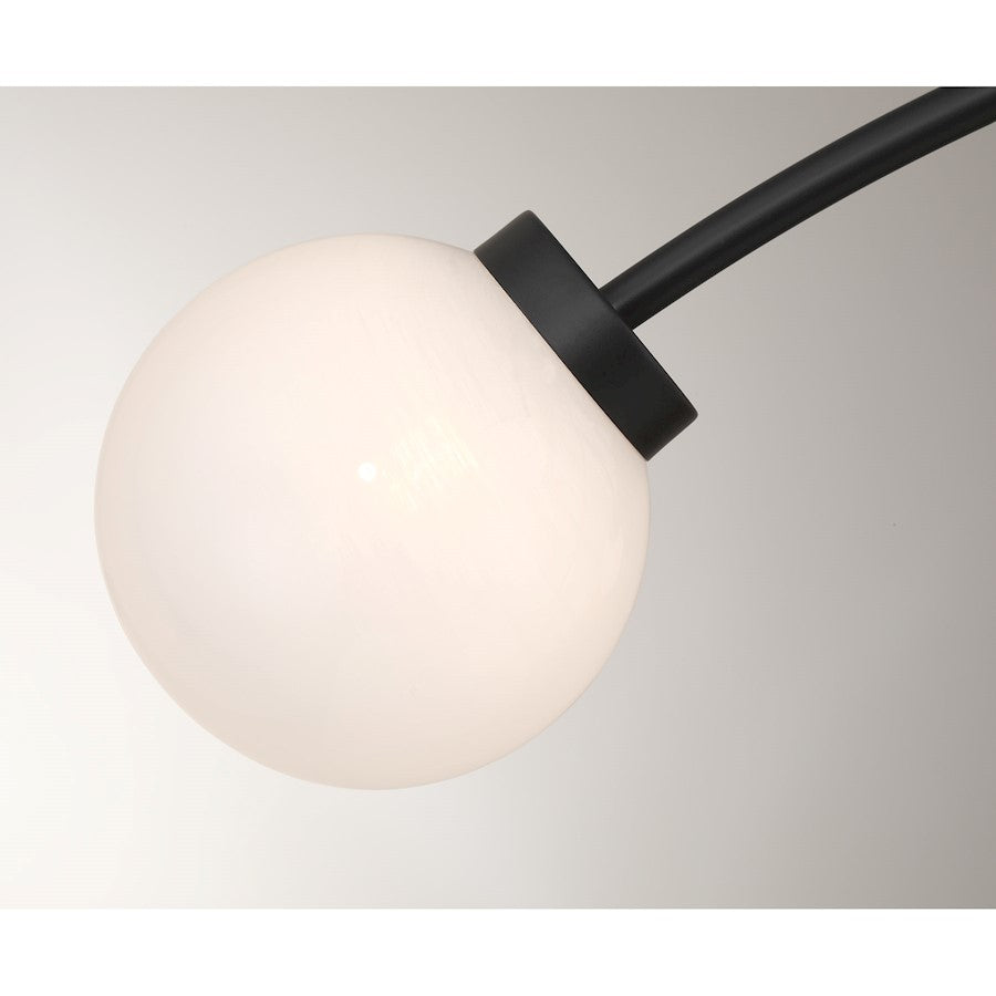 Savoy House Redfield 5 Light Semi-Flush, Black/White Strie