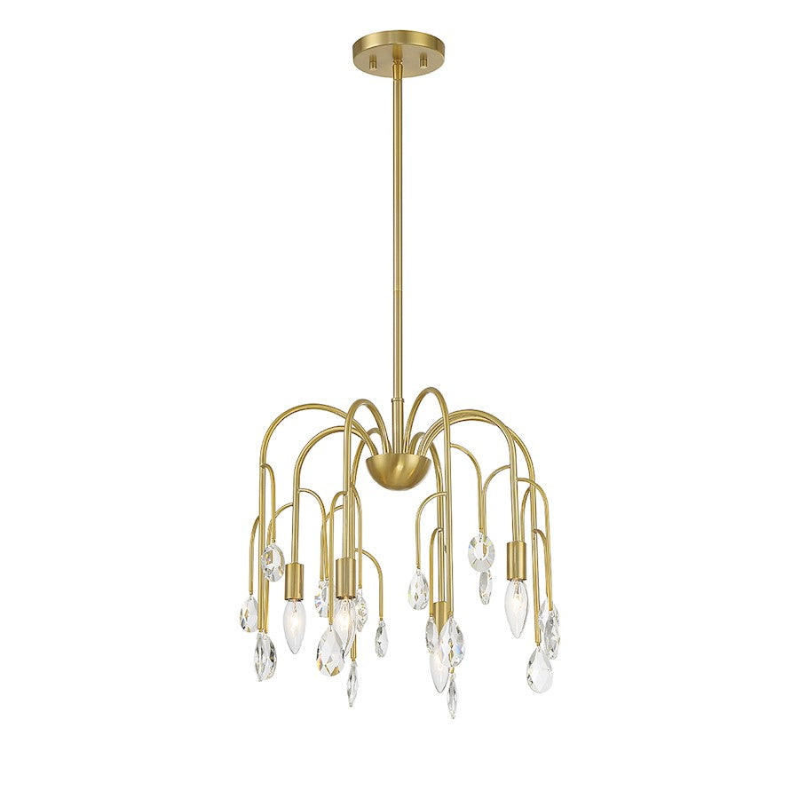 Savoy House Anholt 4 Light Convertible Semi Flush, Noble Brass