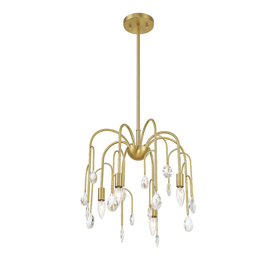 Savoy House Anholt 4 Light Convertible Semi Flush, Noble Brass