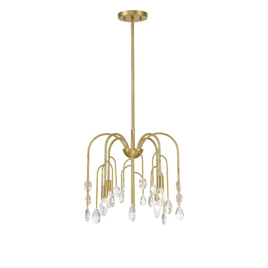 Savoy House Anholt 4 Light Convertible Semi Flush, Noble Brass