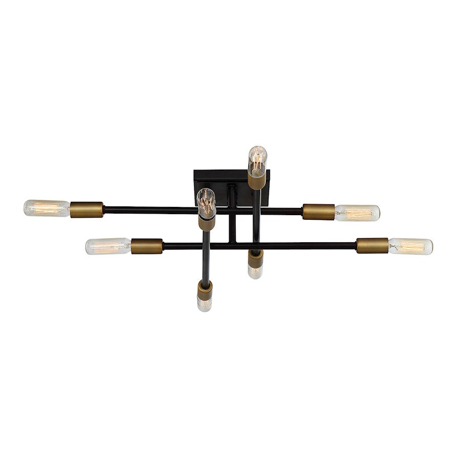 Savoy House Lyrique 8-Light Ceiling Light, Bronze/Brass Accents - 6-7003-8-77