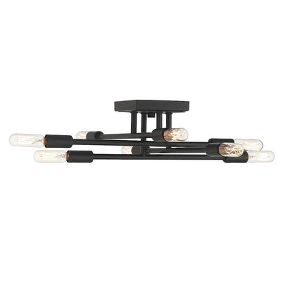 Savoy House Lyrique 8-Light Ceiling Light, Matte Black - 6-7003-8-89