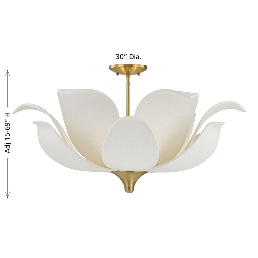 Savoy House Elsie 6 Lt Convertible Pendant, Warm Brass